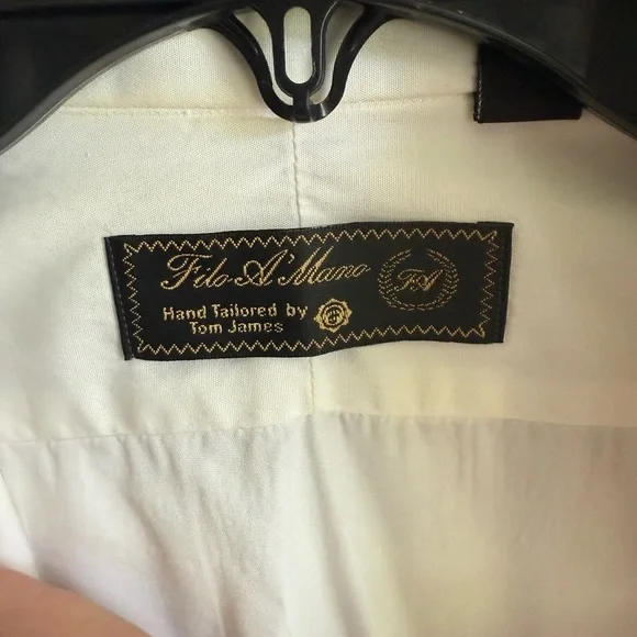 Men’s 16-33 Filo A Mana Tom James Pleated Long Sleeve Formal Dress Shirt - Picture 6 of 8